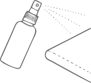 Illustration showing mist sprayed onto a FLAXi product